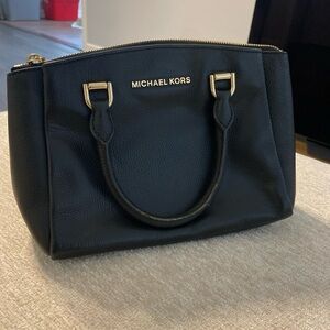 Michael Kors Black Satchel with Gold Accents